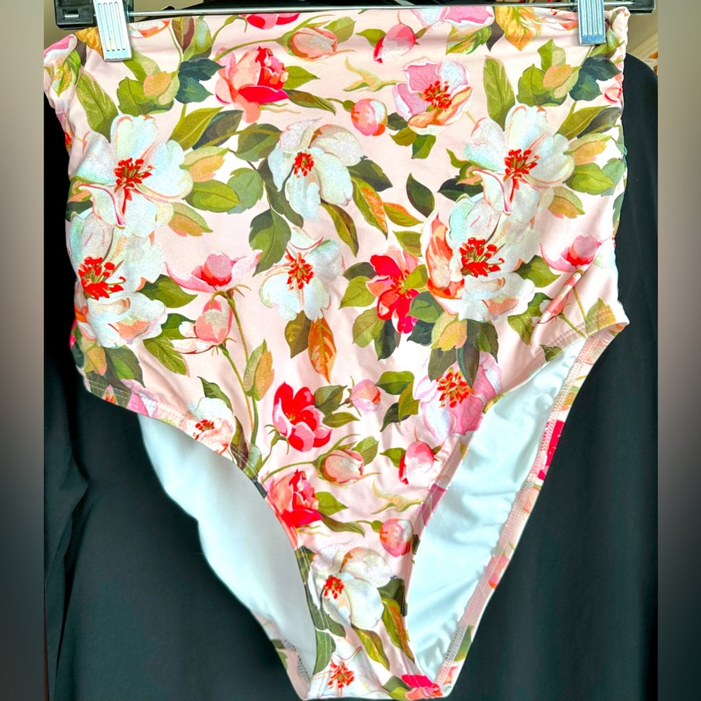 Athena Floral High Waisted Swim Suit Bottoms
